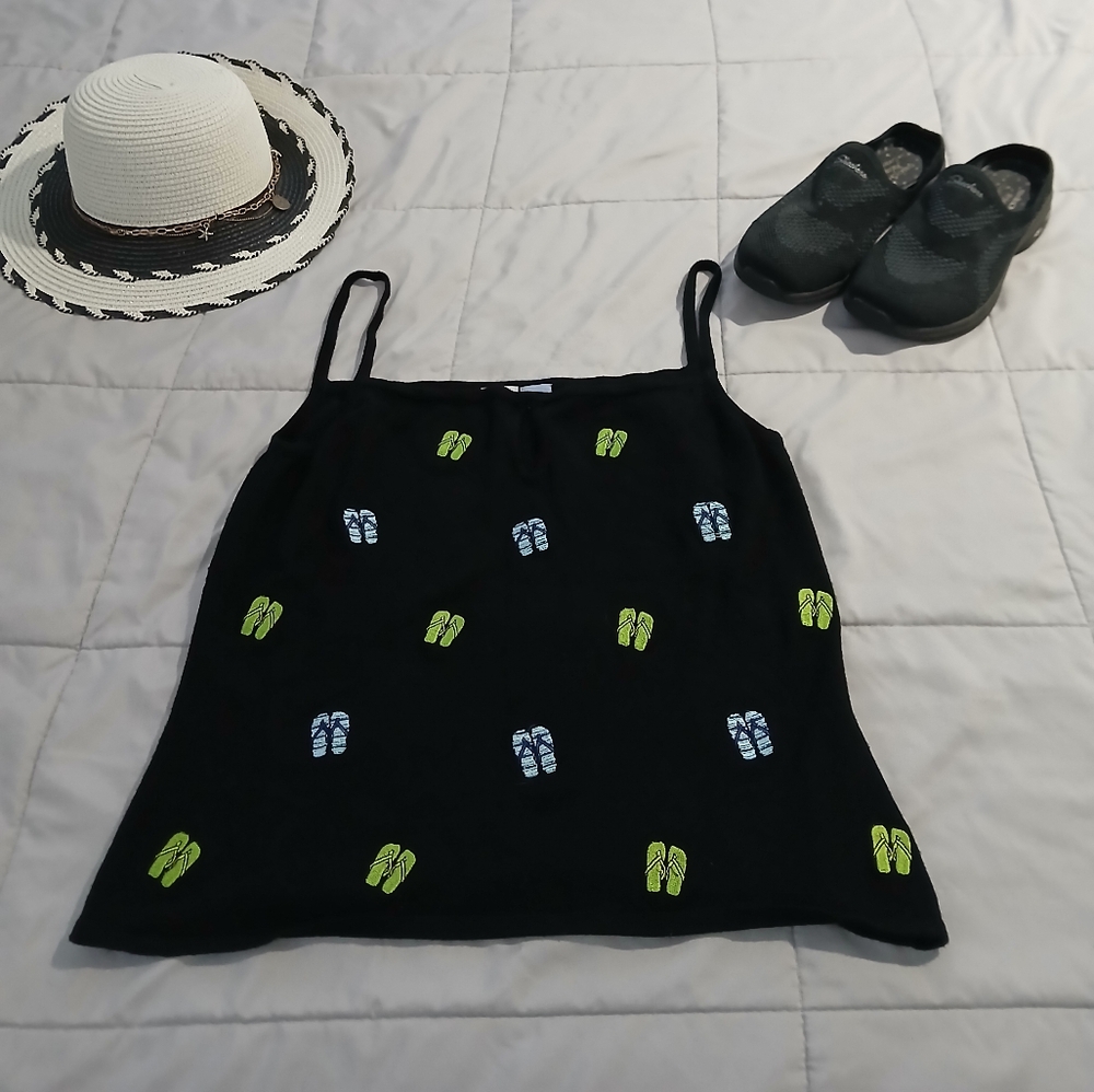 Whimsy Flip Flop Tank Tee Shirt Size large